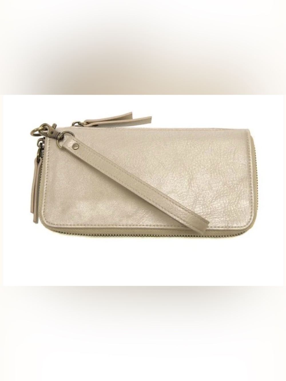 Joy Susan Chloe Zip Around Wallet Wristlet – Metallic Pearl NWT